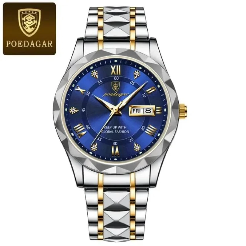 Poedagar 615 new luxury fashion stainless steel imported quartz movement wrist-watch FOR men 2