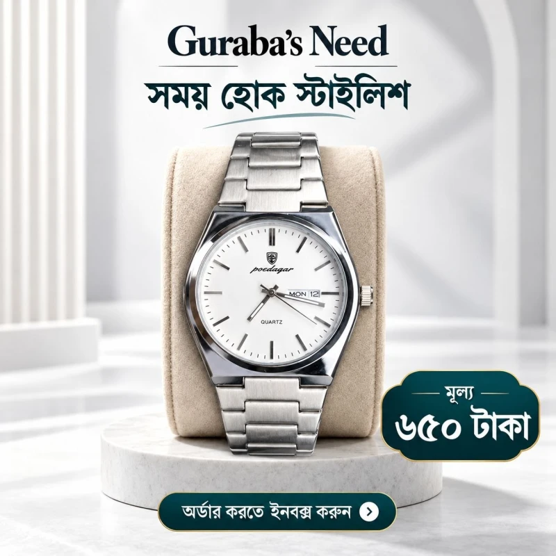 Poedagar 930 Watch – Silver White