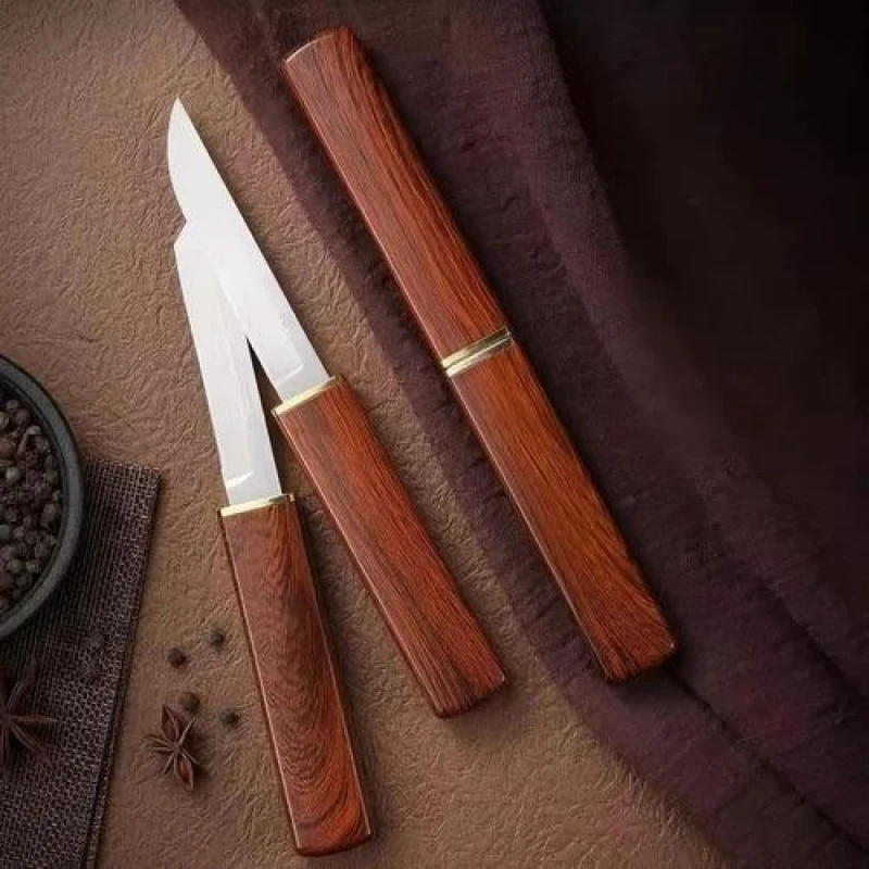 Silver 2-in-1 Travel Knife Set, Premium Stainless-Steel Blades