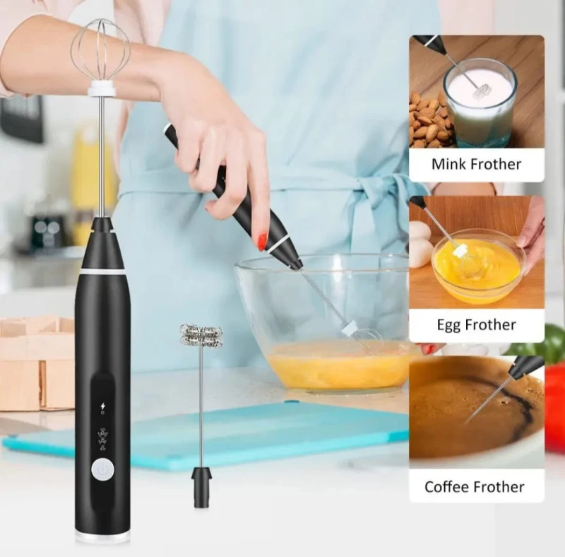 Mini Electric Handheld Milk Frother Electric Blender with USB Electrical Maker Whisk Mixe - Multicolor
